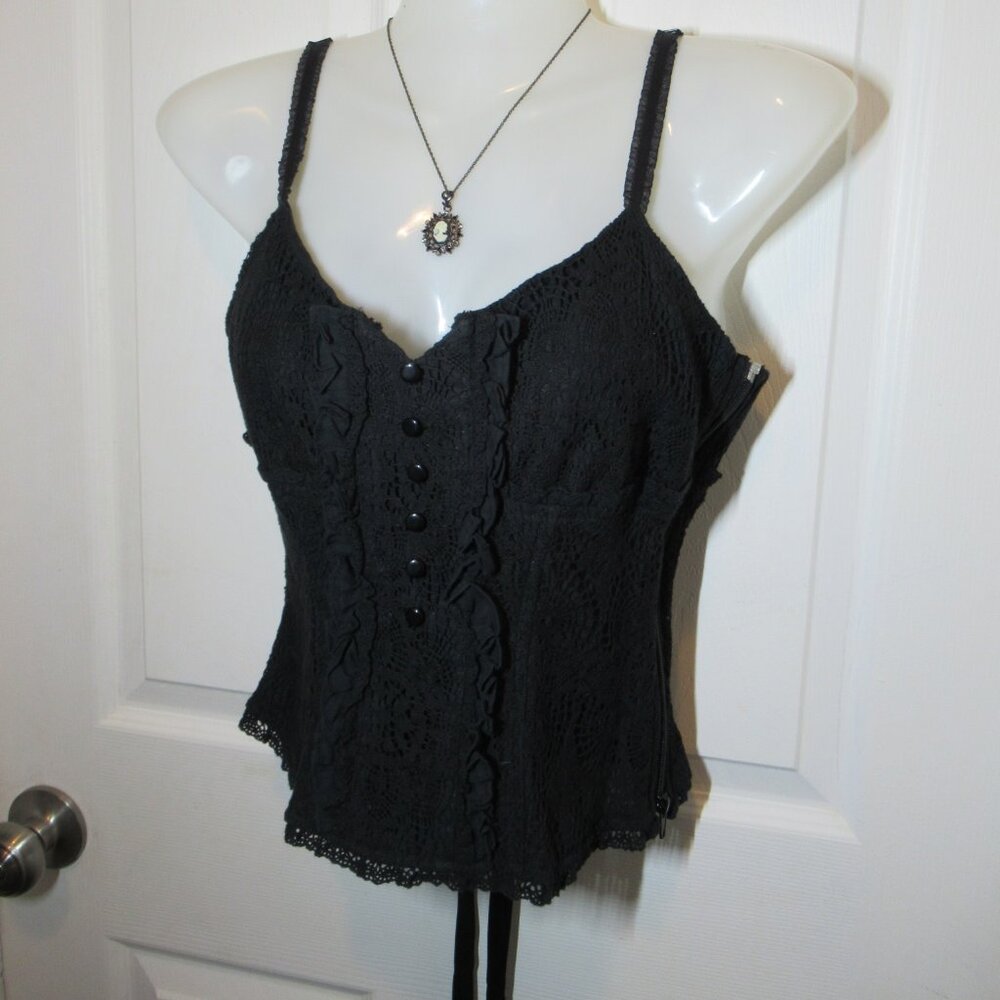 Blacklist Lip Service Lace Crochet Corset Lacing Witchy Goth Rare Top Bustier - Picture 9 of 16